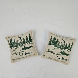 LL Bean Balsam Pillow Satchet Pair Maine Christmas Gift Drawer Pine Scent Vtg